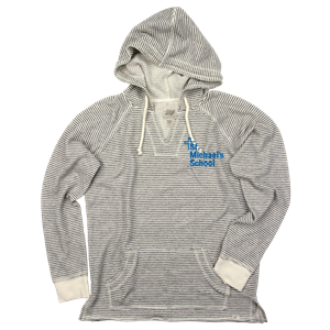 Ladies Striped French Terry V-Neck Hood